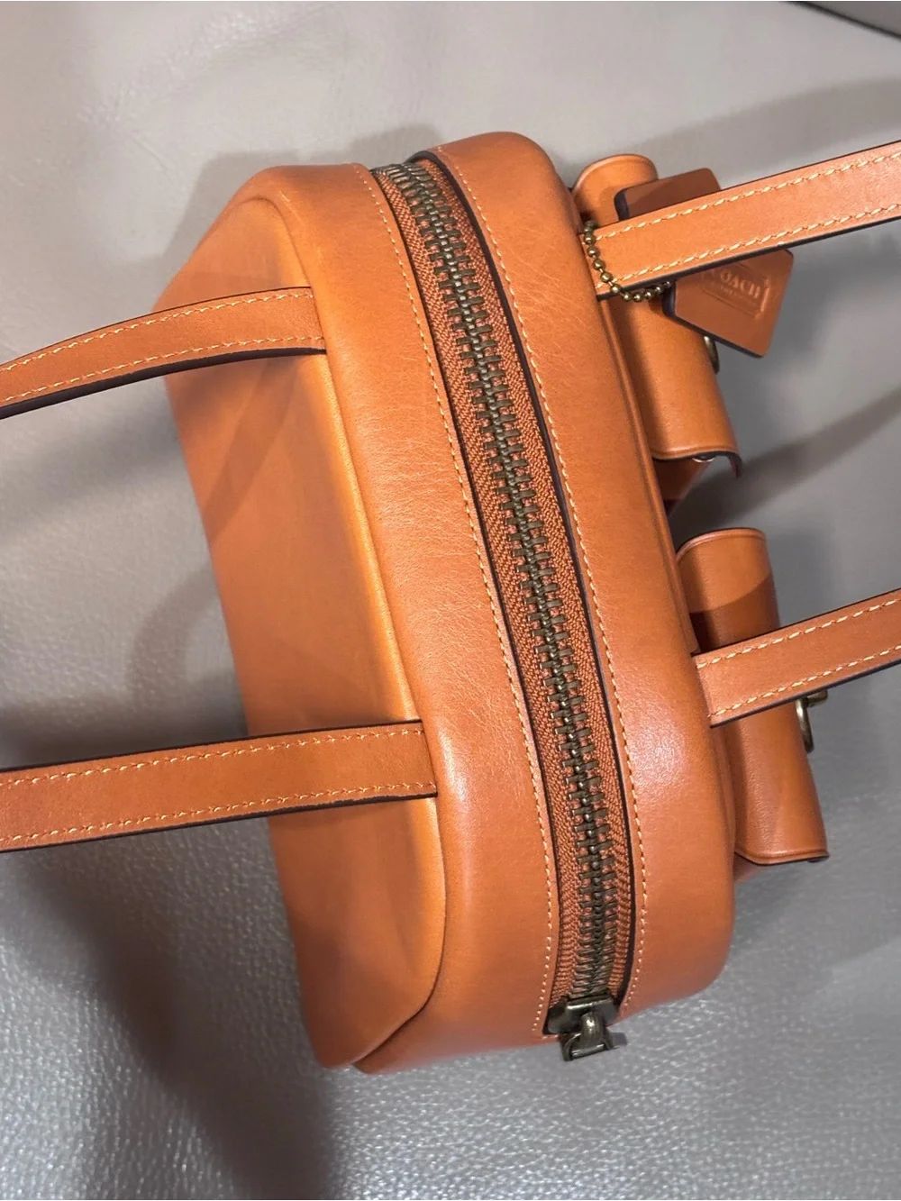 Coach Leather Satchel twin turnlock top handle handbag *like new*